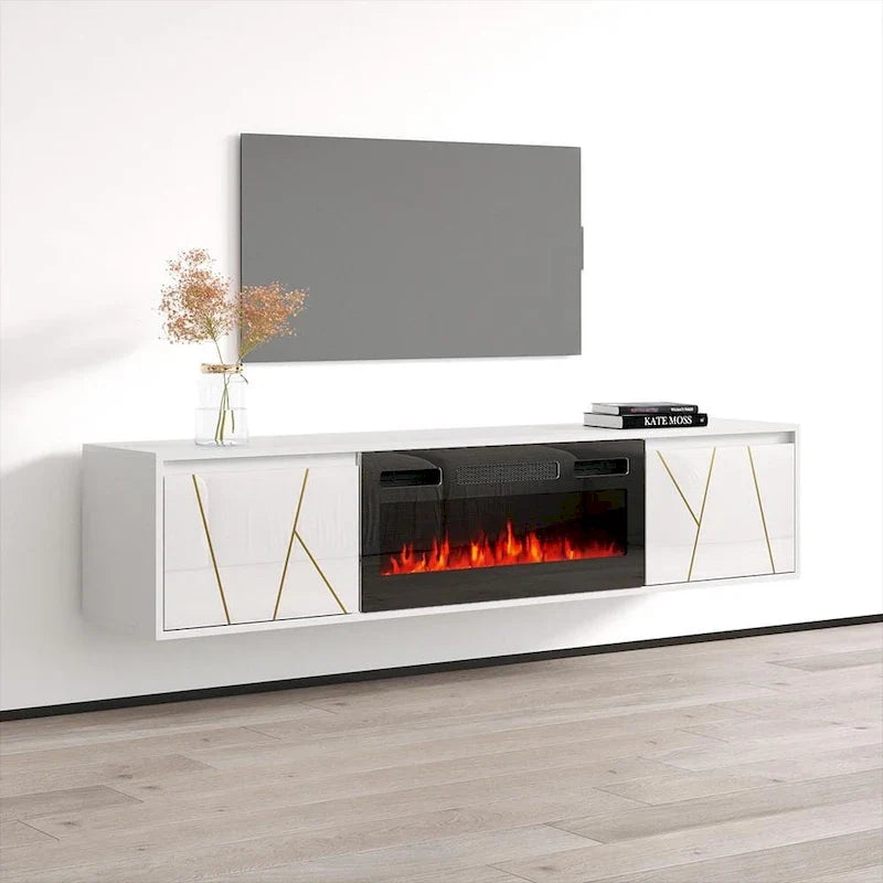 Meuble TV cheminée Haifa BL-EF