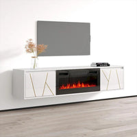 Meuble TV cheminée Haifa BL-EF
