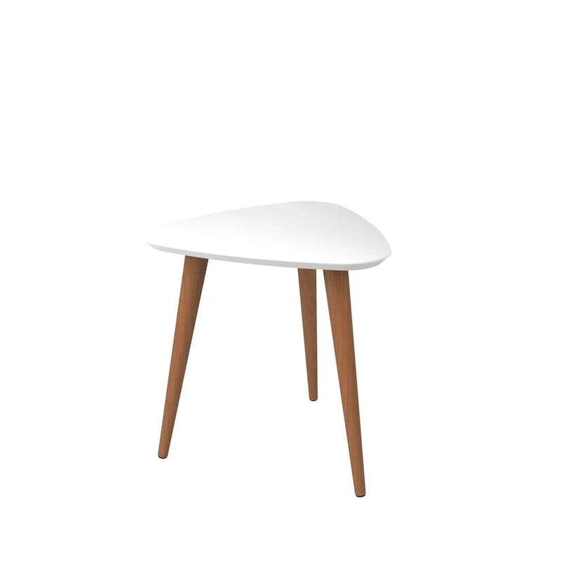 Table d'appoint triangulaire haute Utopia 19.88 avec pieds évasés en bois