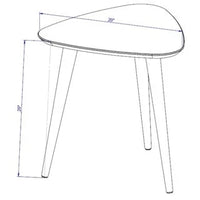 Table d'appoint triangulaire haute Utopia 19.88 avec pieds évasés en bois
