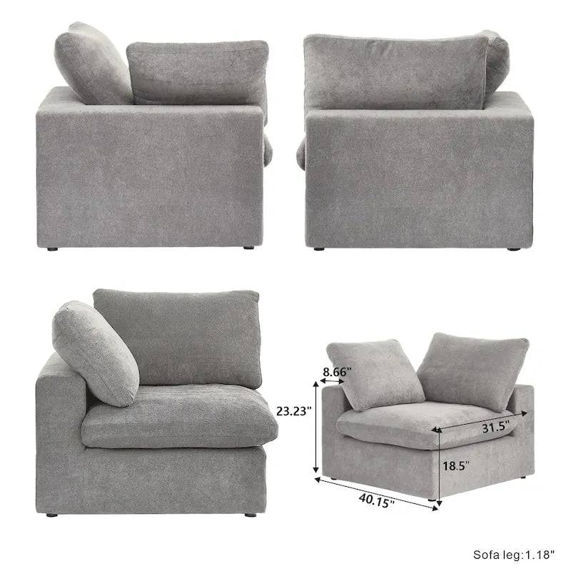 Canapés Forme L pour Salon, Canapé Sectionnel Modulable Convertible Moderne avec Housses de Coussins Amovibles