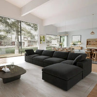 Canapés Forme L pour Salon, Canapé Sectionnel Modulable Convertible Moderne avec Housses de Coussins Amovibles