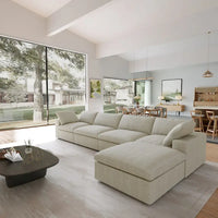 Canapés Forme L pour Salon, Canapé Sectionnel Modulable Convertible Moderne avec Housses de Coussins Amovibles