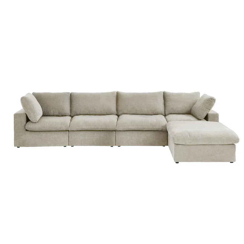 Canapés Forme L pour Salon, Canapé Sectionnel Modulable Convertible Moderne avec Housses de Coussins Amovibles