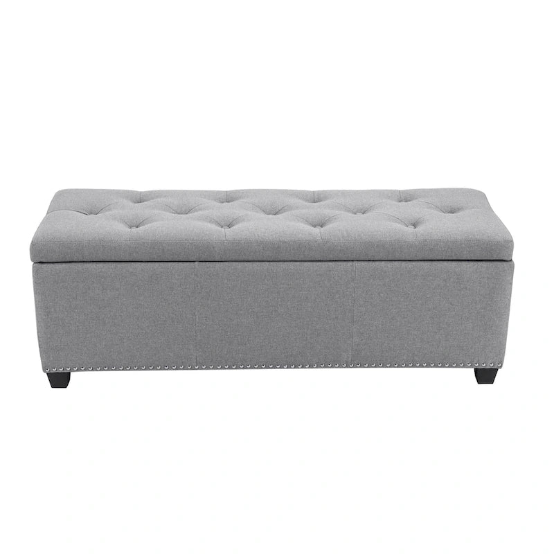 Porthos Home Hekla banc ottoman de rangement rembourré en tissu à dessus basculant
