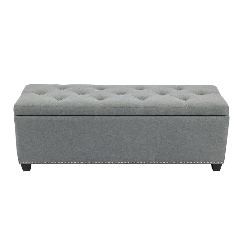 Porthos Home Hekla banc ottoman de rangement rembourré en tissu à dessus basculant