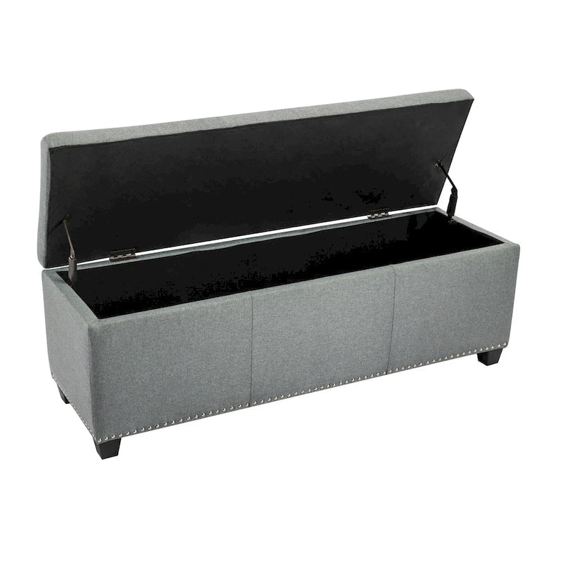 Porthos Home Hekla banc ottoman de rangement rembourré en tissu à dessus basculant