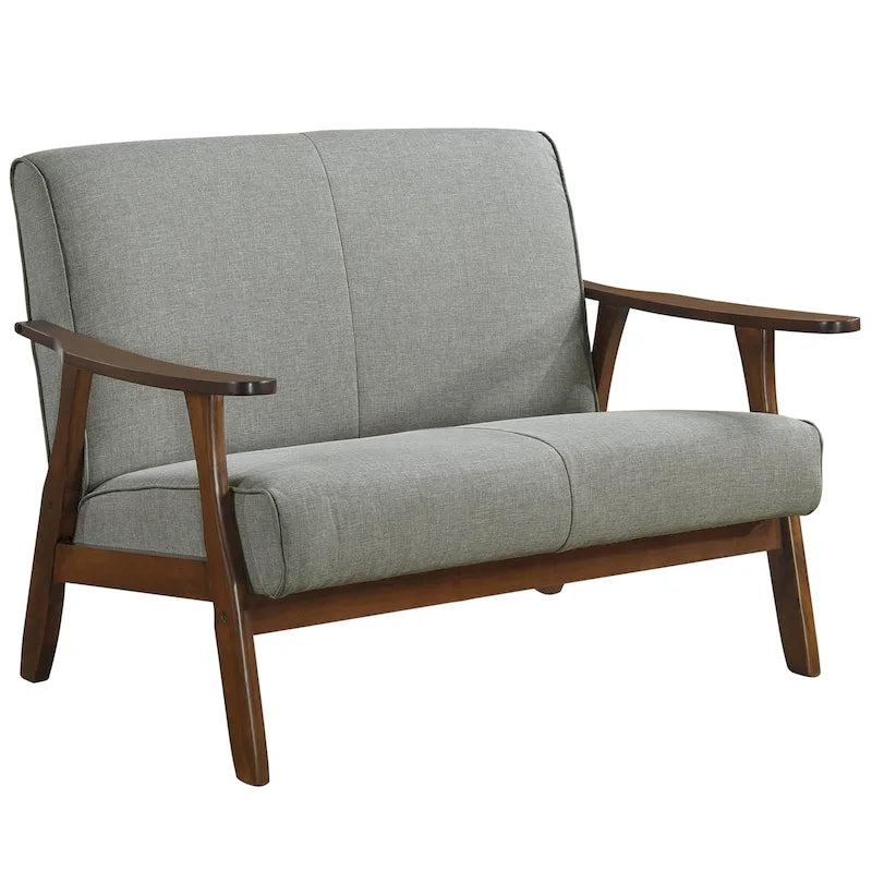 Causeuse en Lin Milieu de Siècle Moderne CraftPorch en Bois de Wengé