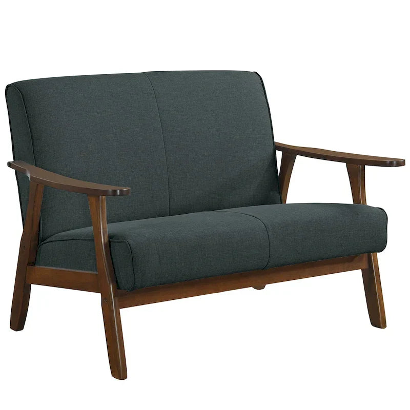 Causeuse en Lin Milieu de Siècle Moderne CraftPorch en Bois de Wengé
