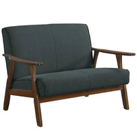 Causeuse en Lin Milieu de Siècle Moderne CraftPorch en Bois de Wengé