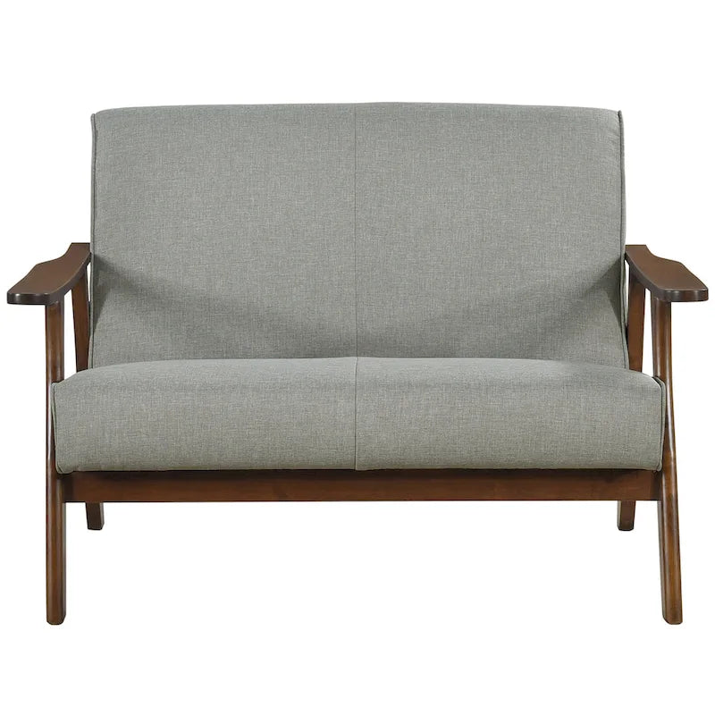 Causeuse en Lin Milieu de Siècle Moderne CraftPorch en Bois de Wengé