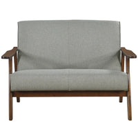 Causeuse en Lin Milieu de Siècle Moderne CraftPorch en Bois de Wengé