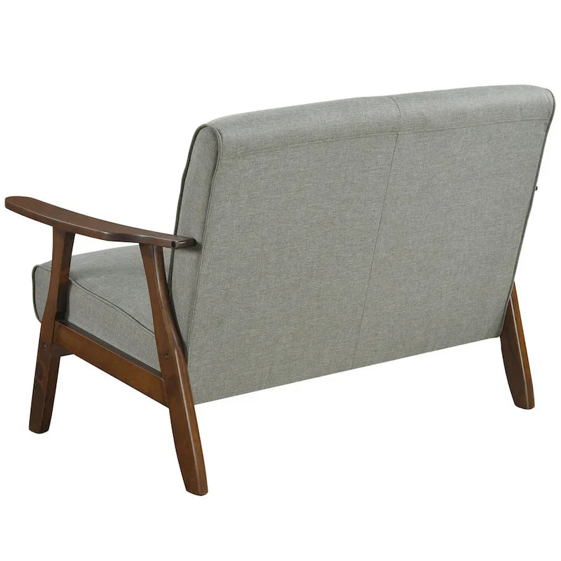 Causeuse en Lin Milieu de Siècle Moderne CraftPorch en Bois de Wengé