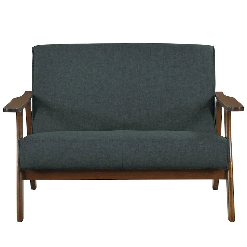 Causeuse en Lin Milieu de Siècle Moderne CraftPorch en Bois de Wengé