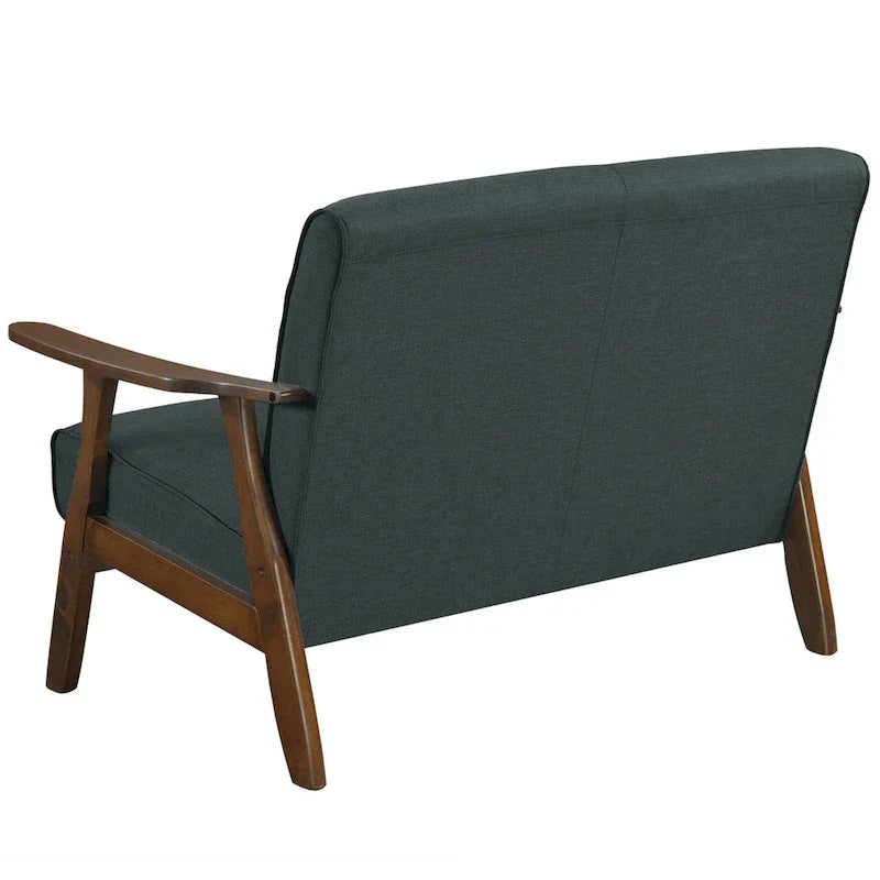 Causeuse en Lin Milieu de Siècle Moderne CraftPorch en Bois de Wengé
