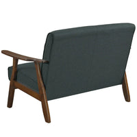 Causeuse en Lin Milieu de Siècle Moderne CraftPorch en Bois de Wengé