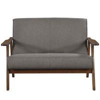 Causeuse en Lin Milieu de Siècle Moderne CraftPorch en Bois de Wengé