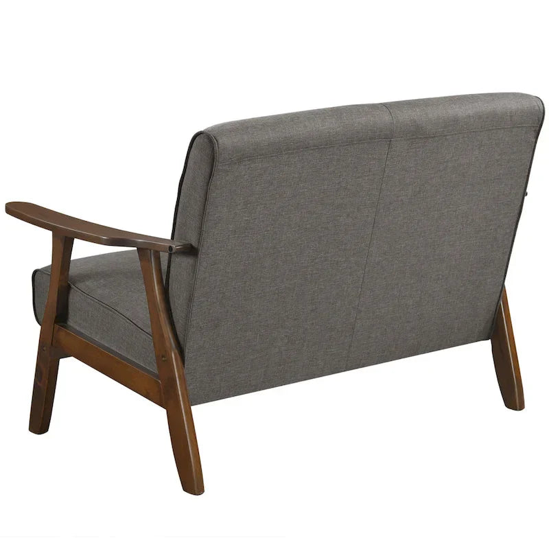 Causeuse en Lin Milieu de Siècle Moderne CraftPorch en Bois de Wengé
