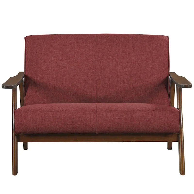 Causeuse en Lin Milieu de Siècle Moderne CraftPorch en Bois de Wengé
