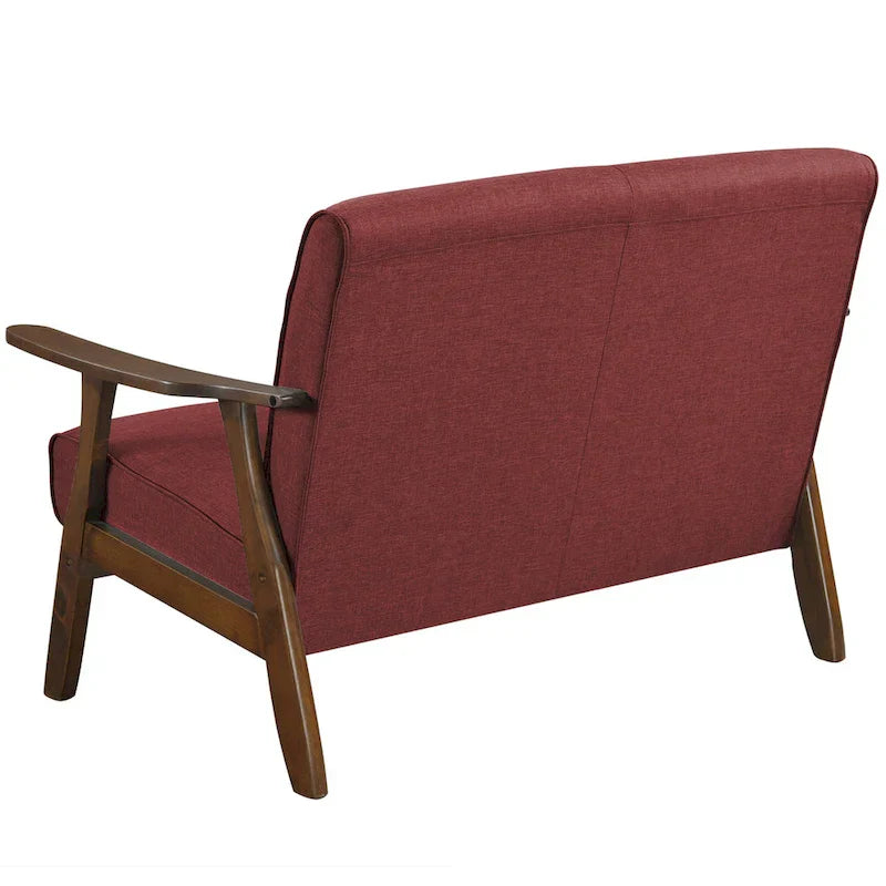 Causeuse en Lin Milieu de Siècle Moderne CraftPorch en Bois de Wengé