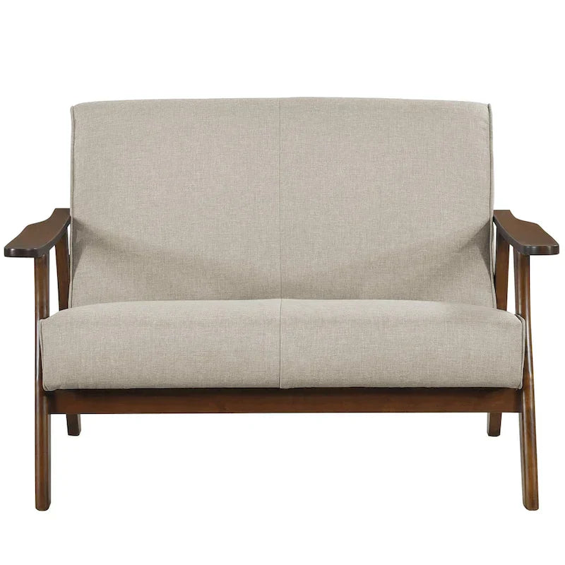 Causeuse en Lin Milieu de Siècle Moderne CraftPorch en Bois de Wengé