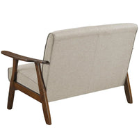 Causeuse en Lin Milieu de Siècle Moderne CraftPorch en Bois de Wengé
