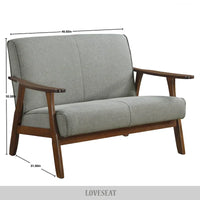 Causeuse en Lin Milieu de Siècle Moderne CraftPorch en Bois de Wengé