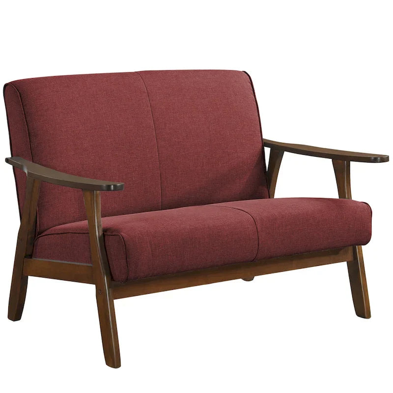 Causeuse en Lin Milieu de Siècle Moderne CraftPorch en Bois de Wengé