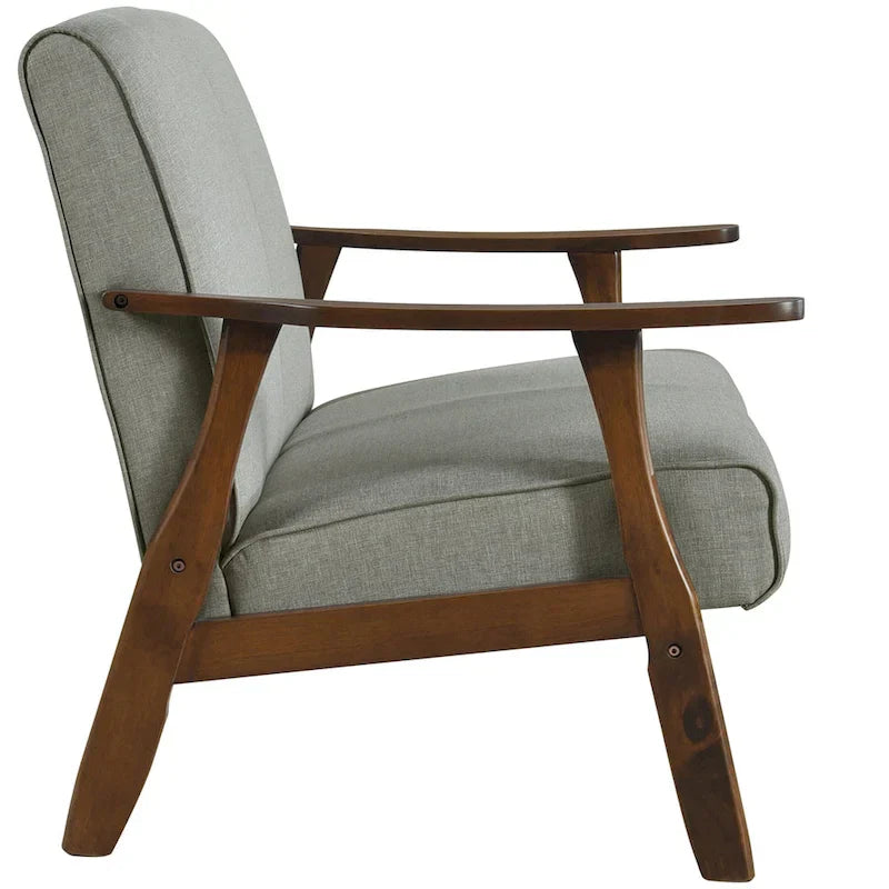 Causeuse en Lin Milieu de Siècle Moderne CraftPorch en Bois de Wengé