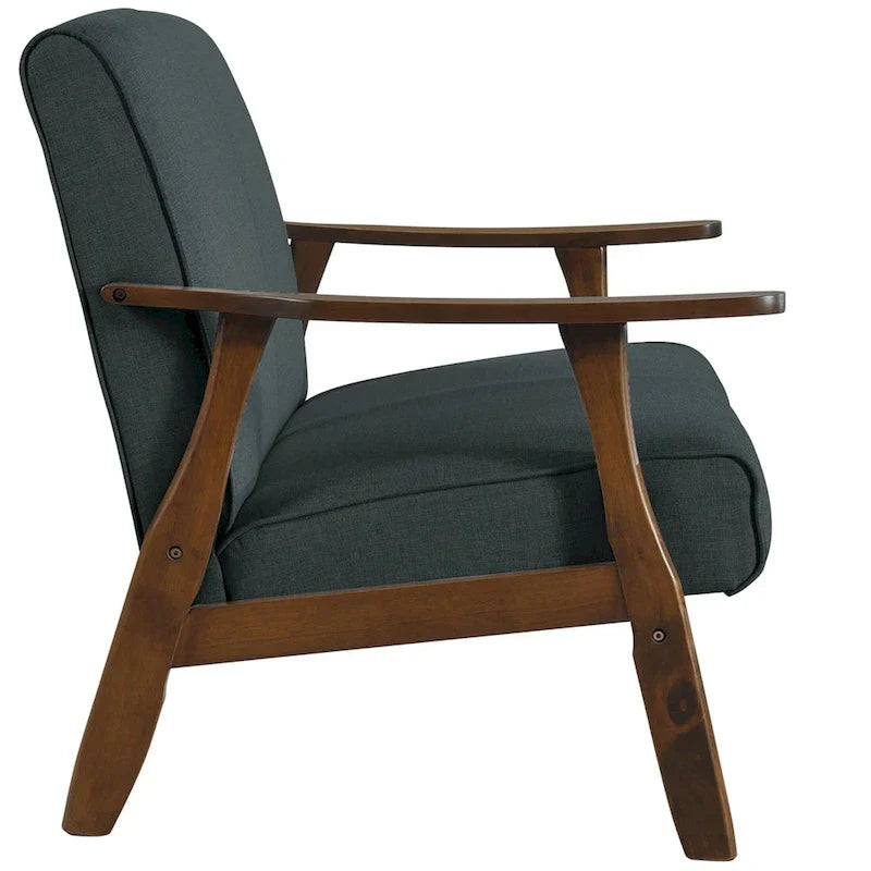 Causeuse en Lin Milieu de Siècle Moderne CraftPorch en Bois de Wengé