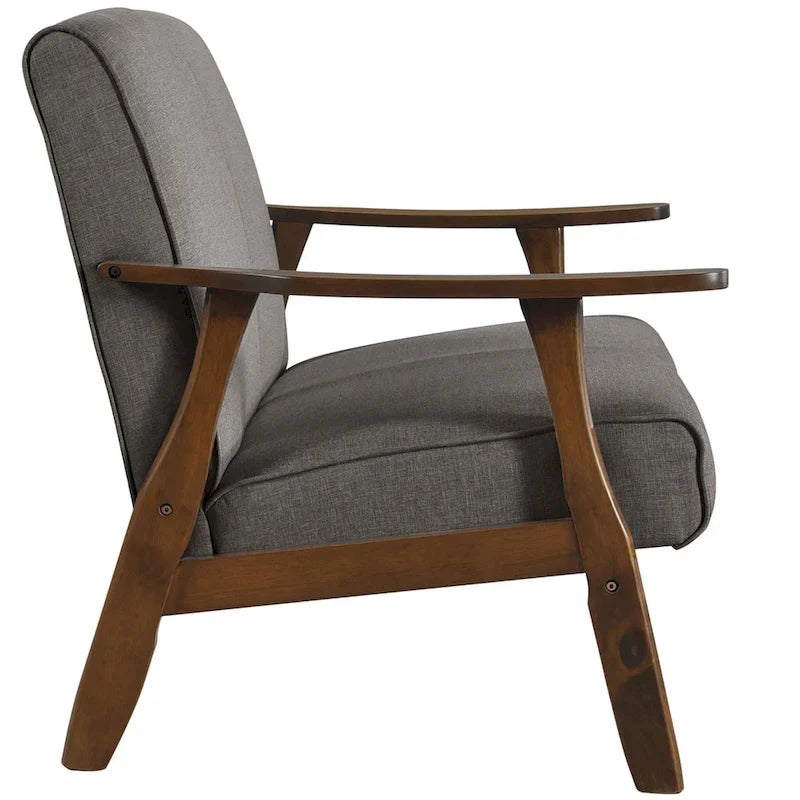 Causeuse en Lin Milieu de Siècle Moderne CraftPorch en Bois de Wengé