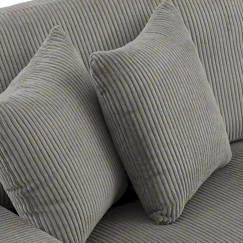 Canapé Sectionnel Modulable Navaeh en Velours Côtelé Grand Canapé-Lit Méridienne
