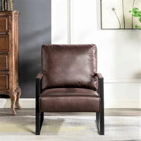 Chaise à accoudoirs en métal rembourrée en polyuréthane/microfibre Hosam 25.4 de US Pride Furniture