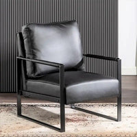Chaise à accoudoirs en métal rembourrée en polyuréthane/microfibre Hosam 25.4 de US Pride Furniture