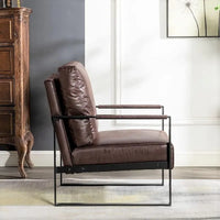 Chaise à accoudoirs en métal rembourrée en polyuréthane/microfibre Hosam 25.4 de US Pride Furniture