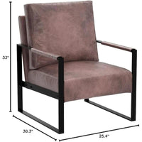 Chaise à accoudoirs en métal rembourrée en polyuréthane/microfibre Hosam 25.4 de US Pride Furniture