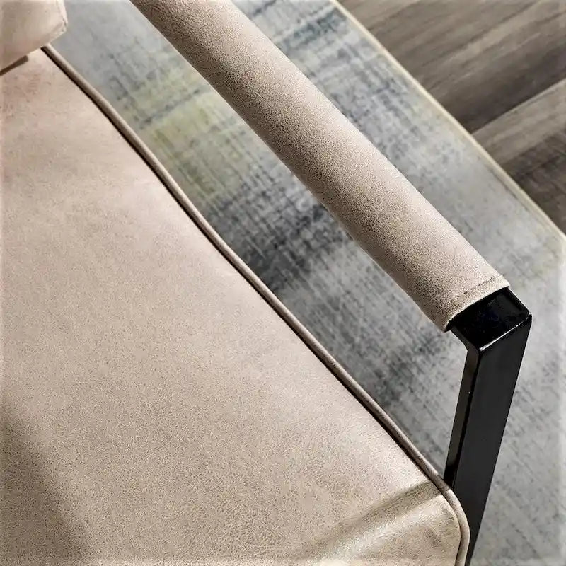 Chaise à accoudoirs en métal rembourrée en polyuréthane/microfibre Hosam 25.4 de US Pride Furniture