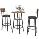 Ensemble de salle à manger 3 pièces, table de bar bistrot ronde à 2 niveaux et chaise rembourrée