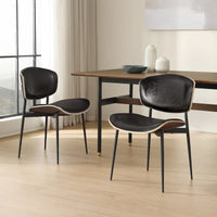 Art Leon Chaises de salle à manger modernes en bois cintré (lot de 2)