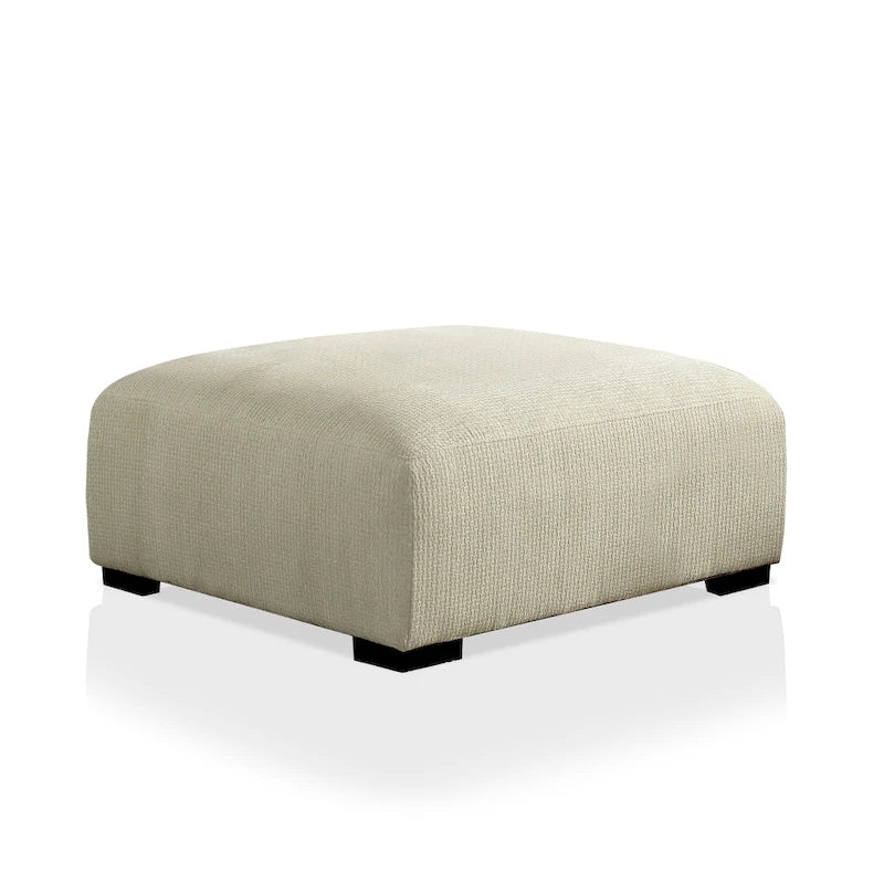 Kintra Pouf de cocktail rembourré en chenille contemporain par Furniture of America