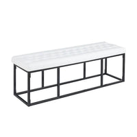 Banc d'appoint en similicuir Ellie Porthos Home avec base en métal