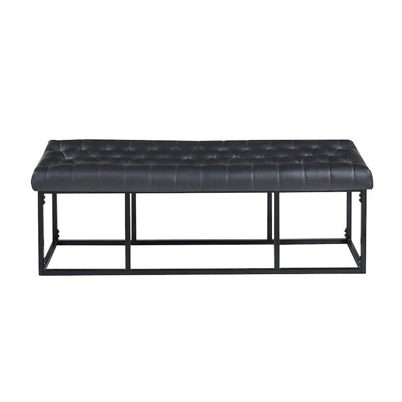 Banc d'appoint en similicuir Ellie Porthos Home avec base en métal