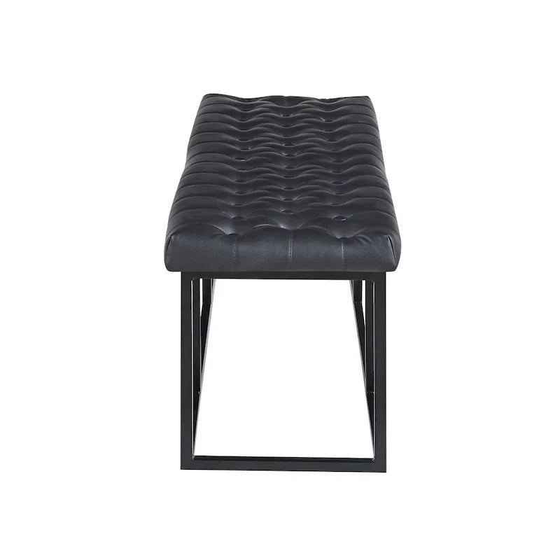 Banc d'appoint en similicuir Ellie Porthos Home avec base en métal