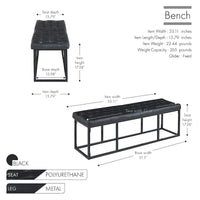 Banc d'appoint en similicuir Ellie Porthos Home avec base en métal