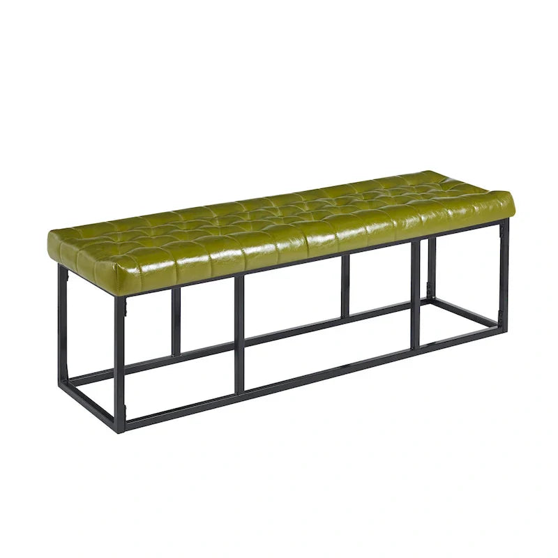 Banc d'appoint en similicuir Ellie Porthos Home avec base en métal