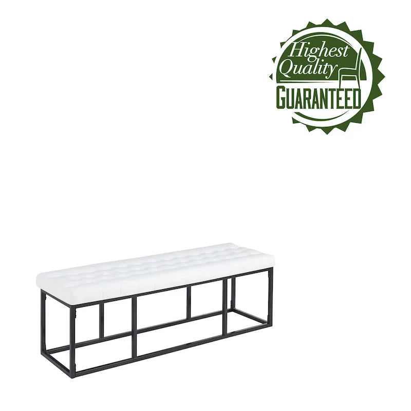 Banc d'appoint en similicuir Ellie Porthos Home avec base en métal