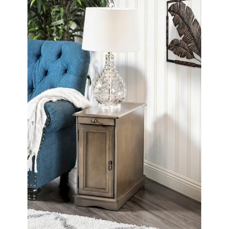 Table d'appoint multi-rangements en bois Terra Transitional de 12 pouces par Furniture of America
