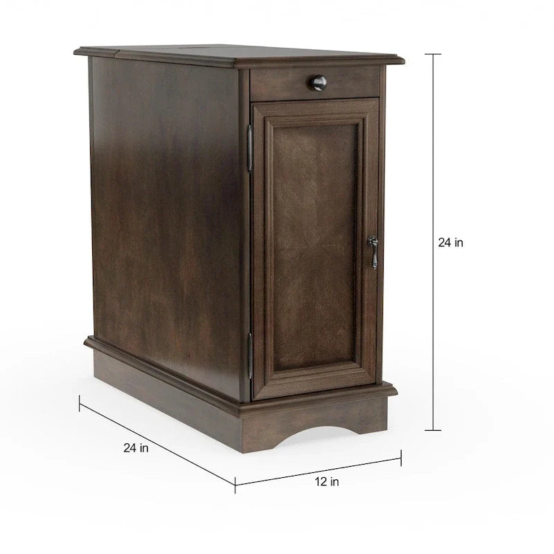 Table d'appoint multi-rangements en bois Terra Transitional de 12 pouces par Furniture of America
