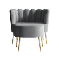 Fauteuil d'appoint rembourré en velours luxueux CraftPorch avec tabouret