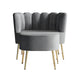 Fauteuil d'appoint rembourré en velours luxueux CraftPorch avec tabouret